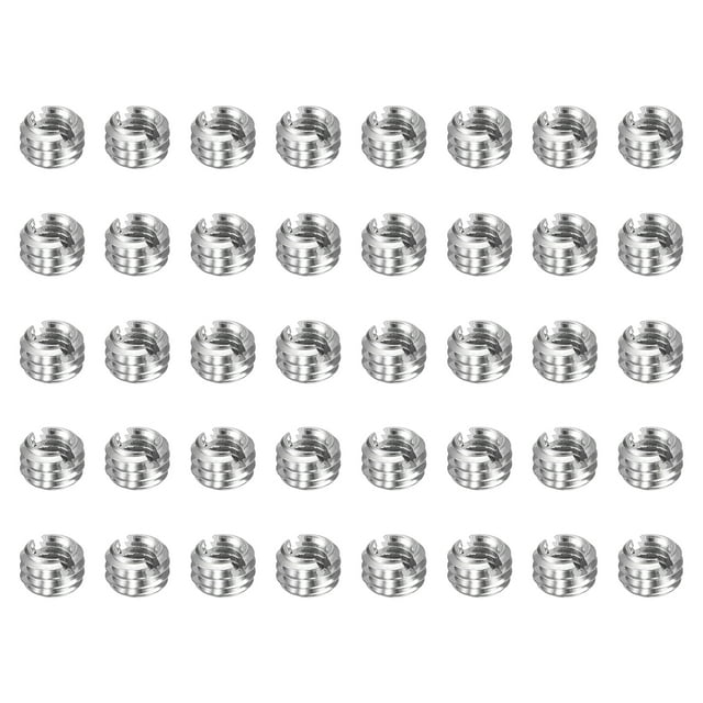 Uxcell 40 Pcs Inserts de Réparation de Filetage M6 x 1 Mâle à M4 x 0.7 Filetage Femelle 4mm Long Écrous de Réduction en Acier Inoxydable Manchons Métriques Auto-Tappants
