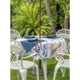 thumbnail image 2 of Outdoor Tablecloth with Umbrella Hole and Zipper, Coastal Jellyfish Round Table Cloth 60 Inch Waterproof Tablecloth, Ocean Nautical Starfish Coral Seaweed Picnic Table Cover for Patio Camping, 2 of 7
