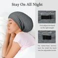 thumbnail image 4 of Mulberry Silk Bonnet for Women, Unisex Adjustable Sleep Cap, Real Silk Hair Wrap, Pearl Grey, 4 of 13