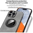 thumbnail image 4 of Magnetic for iPhone 14 Pro Case with Stand Compatible with MagSafe Authentic Sheep Bark Skin Ultra Thin 360° Rotation Bracket Anti-Scratch Mil-Grade Drop Protection Case, Grey, 4 of 7