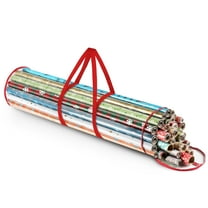 EEEKit Wrapping Paper Storage Container, 40" Gift Wrapping Organizer Storage, PVC Clear Xmas Storage Bag Fits 25 Standard Rolls of Wrapping Paper