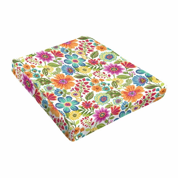 Sorra Home Multi Floral Indoor/Outdoor Tapered Cushion, Round Front