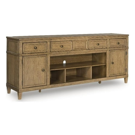 Bowery Hill Contemporary Wood Brown 81" TV Stand for TVs up to 93"