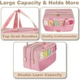thumbnail image 3 of Clear Snack Bags for Kids,Happon Snack Bag with Zipper for Travel,Clear Large Makeup Bag,Waterproof Bag Travel Toiletry Bag Cosmetic Pouch for Women Girls (Pink), 3 of 6