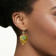 thumbnail image 2 of Ross-Simons Turquoise and 18kt Gold Over Sterling Leaf Drop Earrings, Women's, Adult, 2 of 5