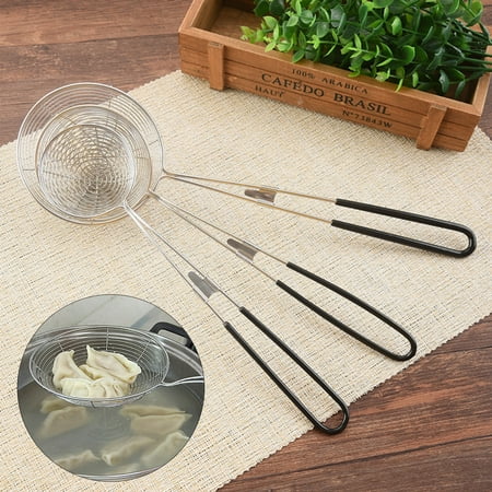 

GROFRY Colander Spoon Anti-scalding Long Handle Heat Resistant Dishwasher Safe Easy to Clean Filtering Stainless Steel Spicy Fried Noodle Skimmer Ladle Kitchen Utensil