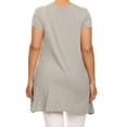 thumbnail image 4 of Women's Casual Plus Size Solid Color Blouse Tunic Top Shirt, 4 of 4
