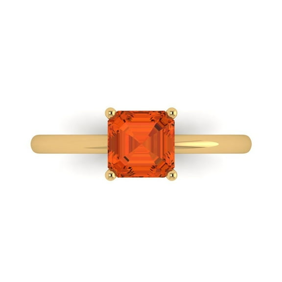 Solitaire Engagement Ring for Women - 1ct Simulated Red Diamond in 14K Yellow Gold Promise Ring