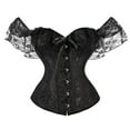 thumbnail image 4 of Elegant Brocade Bustier Corset Top for Women - in Stylish Cap Sleeves Design, 4 of 4
