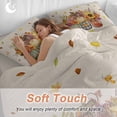 thumbnail image 4 of Fall Thanksgiving Bedding Duvet Cover Set Twin Size 4 Pieces Pumpkin Sunflowers Linen Texture Bedding Set with Zipper Closure, 1 Comforter Cover 68x86 Inches 1 Flat Sheet & 2 Pillow Cases, 4 of 7
