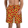 thumbnail image 1 of Fotbe Sunflowers On Red Trajes de Baño Estampados para Hombre, Shorts de Verano de Secado Rápido, Ropa de Playa, Bañadores-3X-Large, 1 of 6