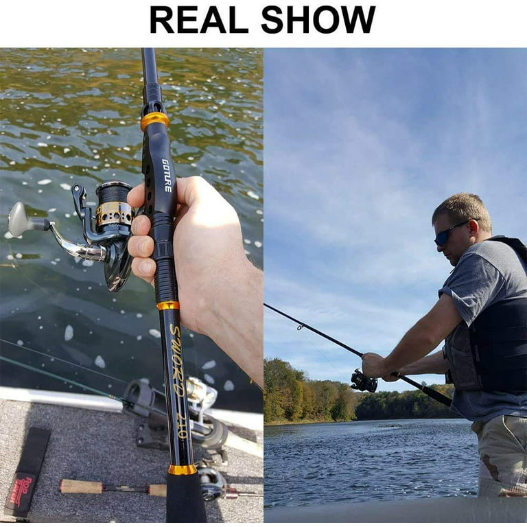 Goture Telescoping Fishing Rods Portable Travel Fishing Pole Collapsible Carbon Fiber Ultra Light for Trout, Bass,Freshwater Saltwater, adult Unisex