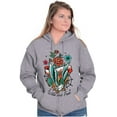 thumbnail image 3 of Wild and Free Bald Eagle Rose Tattoo Unisex Fleece Graphic Zip Up Hoodie Brisco Brands 2X, 3 of 5