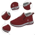 thumbnail image 7 of Winter Boots for Women Thickened Warm Plush Lined Slip on Ankle Snow Boots Nonslip Cold Weather Outdoor Sneakers Hiking Shoes Red Size 6.5, 7 of 7