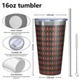 thumbnail image 4 of 16oz Tumblers Multicolor Christmas Pattern Stainless Steel Vacuum Insulated Double Wall Travel Tumbler Cups Mug with Lid and Straw,Cleaning Brush for Coffee,Tea, 4 of 4