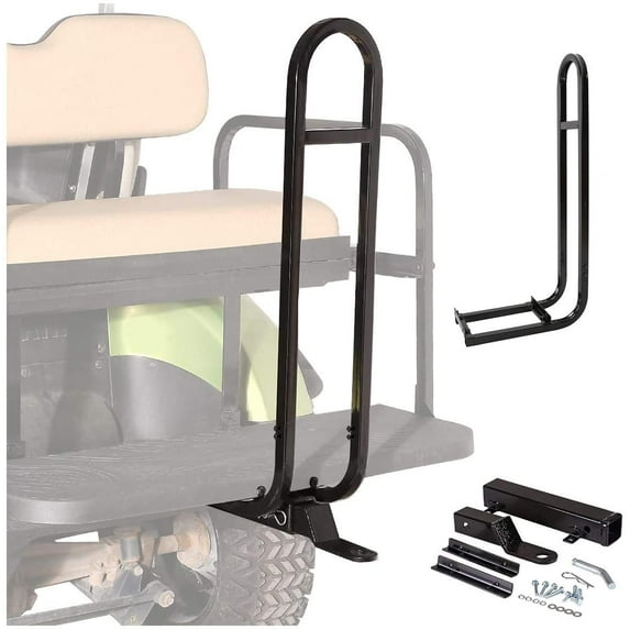 Golf Cart Rear Seat Safety Grab Bar+Back Footrest Trailer Hitch For EZGO Yamaha