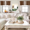 thumbnail image 4 of Brown White Stripe Kitchen Curtain Valances for Windows Farmhouse Short Curtains, Modern Rustic Vertical Striped Rod Pocket Valance Curtain for Bedroom Cafe Living Room 42"x12", 4 of 8