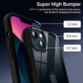 thumbnail image 2 of Shockproof Clear Case for iPhone 13, [Not Yellowing] [10FT Military Drop Protection] Hard Clear Back Four Corner Airbags Drop Protection Phone Cover, 6.1 inch, Black, 2 of 14