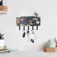 thumbnail image 6 of Hedgehogs Fruit Leaves Mail Holder Organizer Wall Mount with Shelf Key Holder Key Rack with 5 Key Hooks for Wall Decorative, 6 of 6