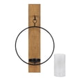 thumbnail image 4 of Kate and Laurel Maxfield Wall Sconce Candle Holder, 23-3/4"H x 13"W x 5-1/2"D, Rustic Brown, 4 of 11