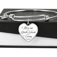 thumbnail image 3 of Bless Me Christian Heart Bangle - Heart Bangle Bracelet - Silver/Gold color, Personalized Engraving Option, 3 of 5