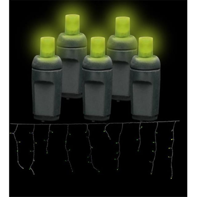 Reinders LEDICE-L-F Premium Grade LED Icicle Lights 105 Lime Frost Holiday Lights String with Black Wire