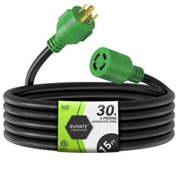 30 Amp 15 Feet Generator Extension Cord NEMA L14-30P 10 Gauge 7500W