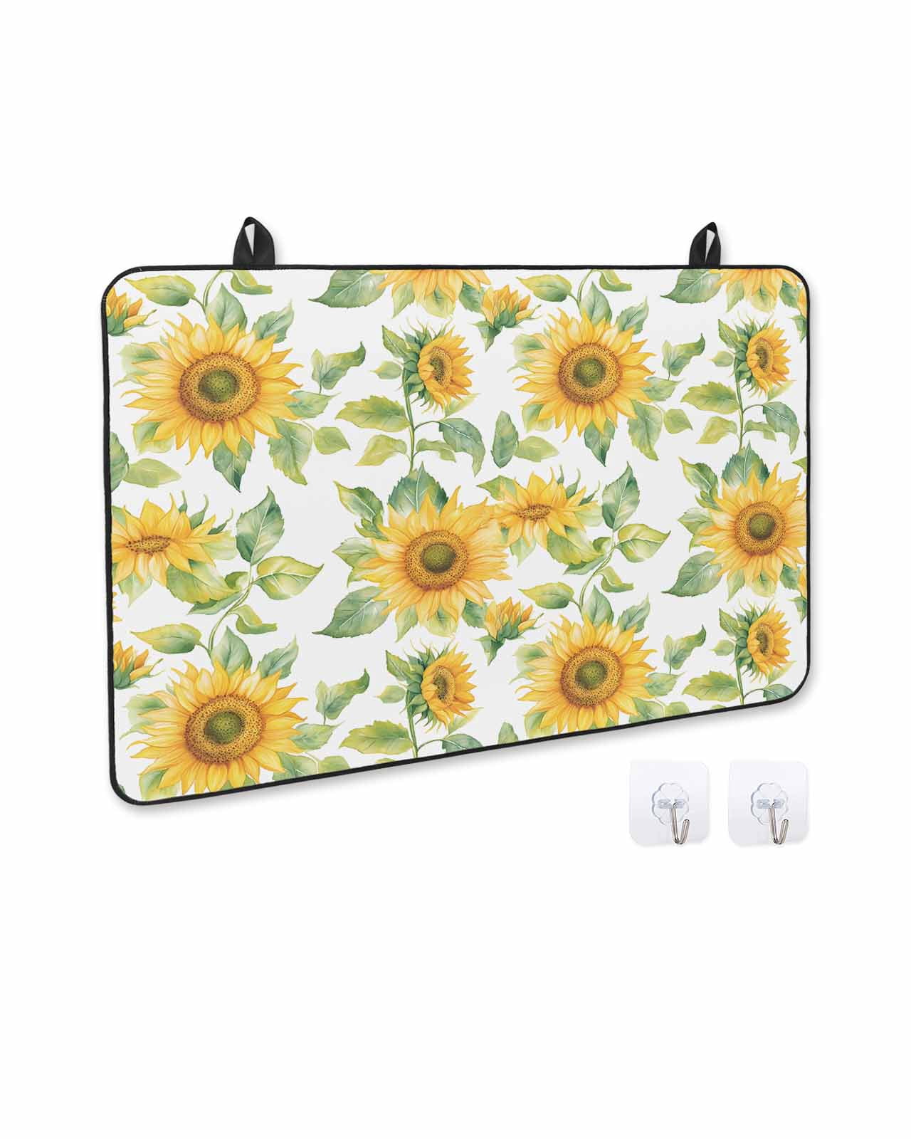 nqOlkjepod Large Induction Cooktop Protector Mat 31"x24", Sunflower Stove Top Covers for Electric Stove, Watercolor Summer Botanical Pastoral Stove Burner Cover Mats, Glass Top Stove Cover