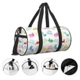 thumbnail image 5 of Xecao Happy Easter Rabbit print Round Travel Duffel Bag is a foldable gym bag with an inner pocket, perfect for travel sports, 5 of 8