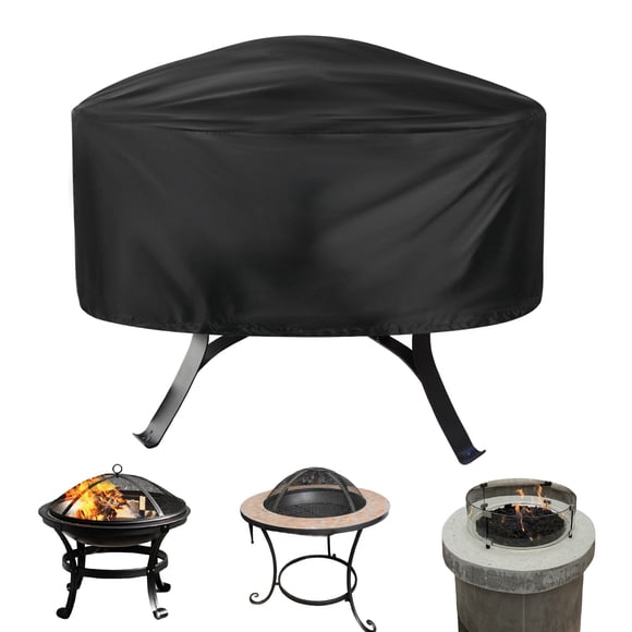 Cubierta para Fogata Uxcell, 48" x 18" Impermeable y Resistente a las Inclemencias del Tiempo para Parrilla Exterior [Negro]