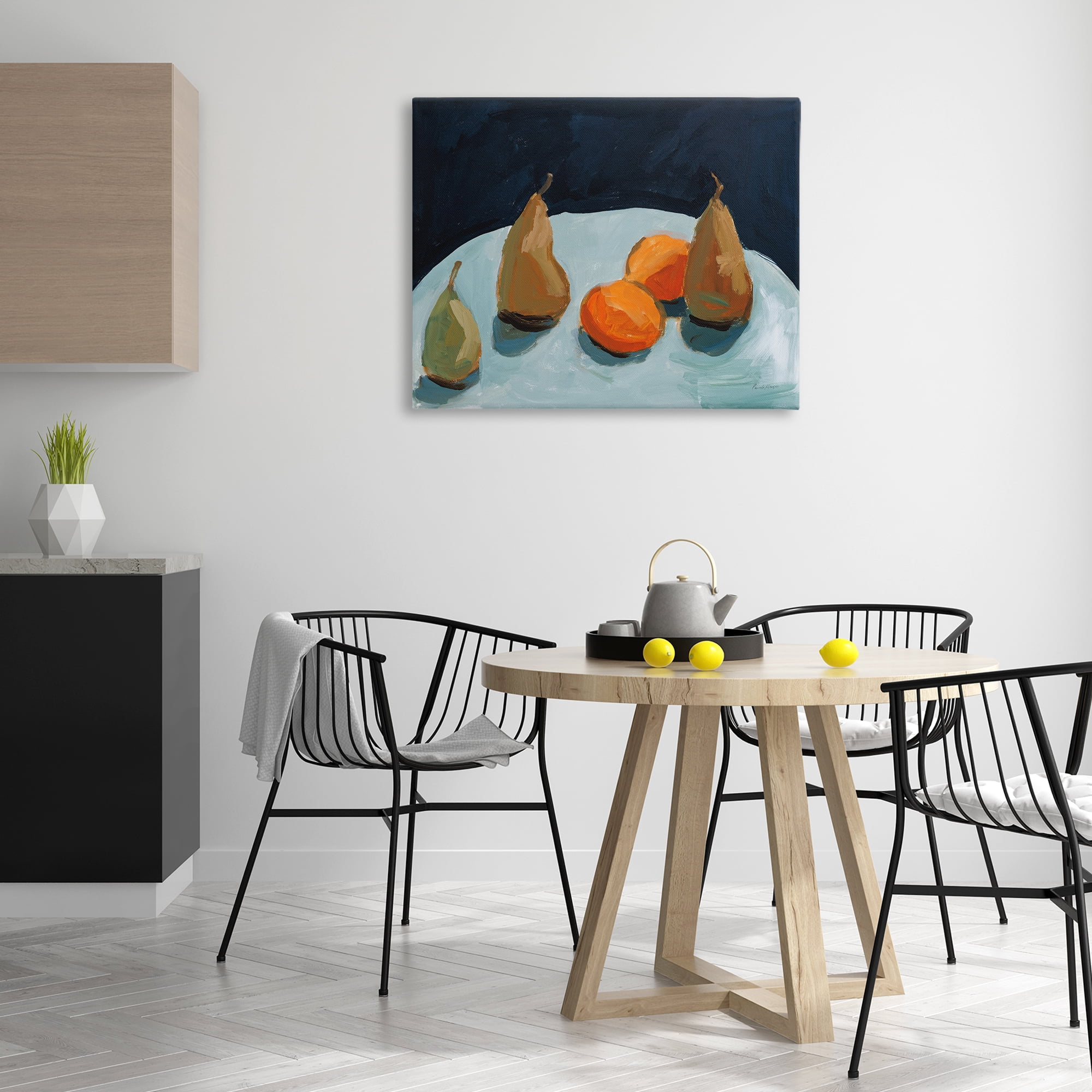 Stupell Industries Pear & Orange Food & Beverage Painting Gallery Wrapped Canvas Art Print Wall Art, 40 x 30