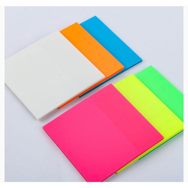 Nvzi 10 blocs de notas adhesivas transparentes, notas adhesivas transparentes de 3 x 3 pulgadas, notas adhesivas transparentes para anotaciones en libros, 50 hojas/bloc, colorido