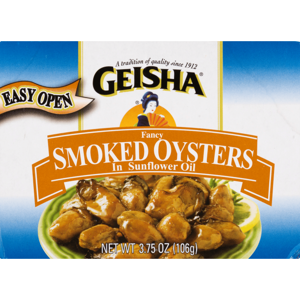 Geisha Fancy Smoked Oysters in Sunflower Oil, 3.75 oz