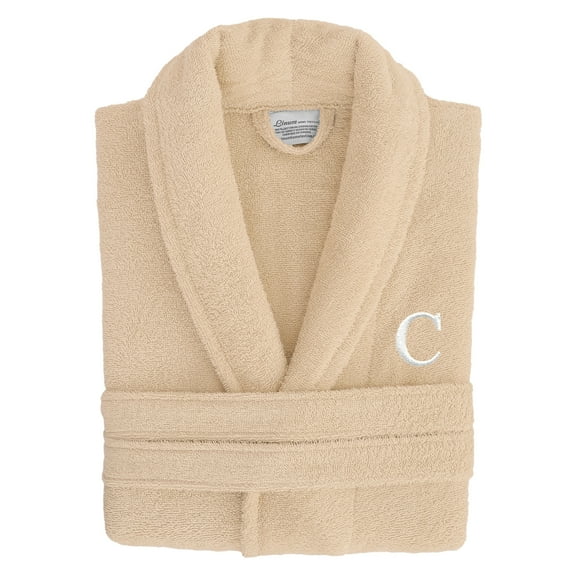 Authentic Hotel and Spa Authentic Hotel Spa Unisex Turkish Cotton Terry Cloth Bath Robe with single letter White Bookman Monogram. S/M - C