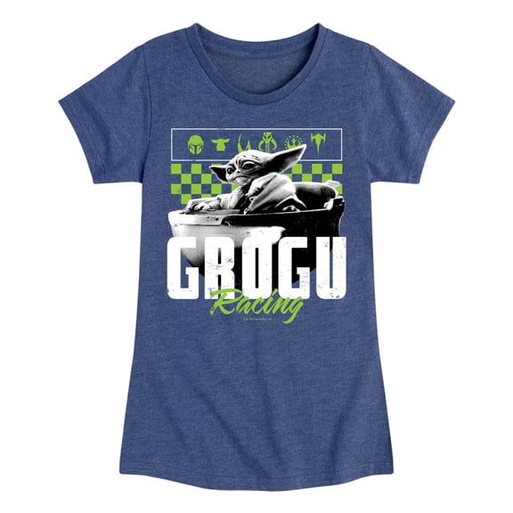 Star Wars - Grogu Racing Jersey - Youth Girls Fitted Short Sleeve T-Shirt