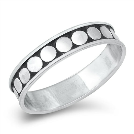 Simple Dot Stacking Ring .925 Sterling Silver Band Jewelry Female Male Unisex Size 9