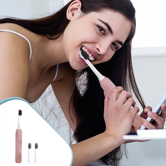 Fiudx Cepillo de Dientes Eléctrico, Vibración Silenciosa, Resistente Al Agua Ipx7, Modo de Limpieza Profunda y Blanqueamiento, Cerdas Suaves para Dientes Sensibles, Portátil y Recargable, Incluye 3 C