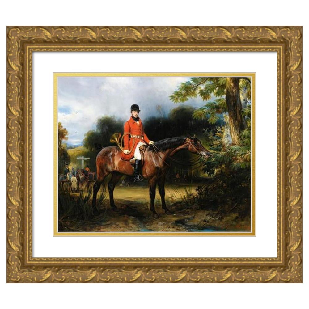 François-Gabriel-Guillaume Lépaulle 14x12 Gold Ornate Wood Frame and Double Matted Museum Art Print Titled - Presumed Portrait of Future Comte De Plaisance (1832)