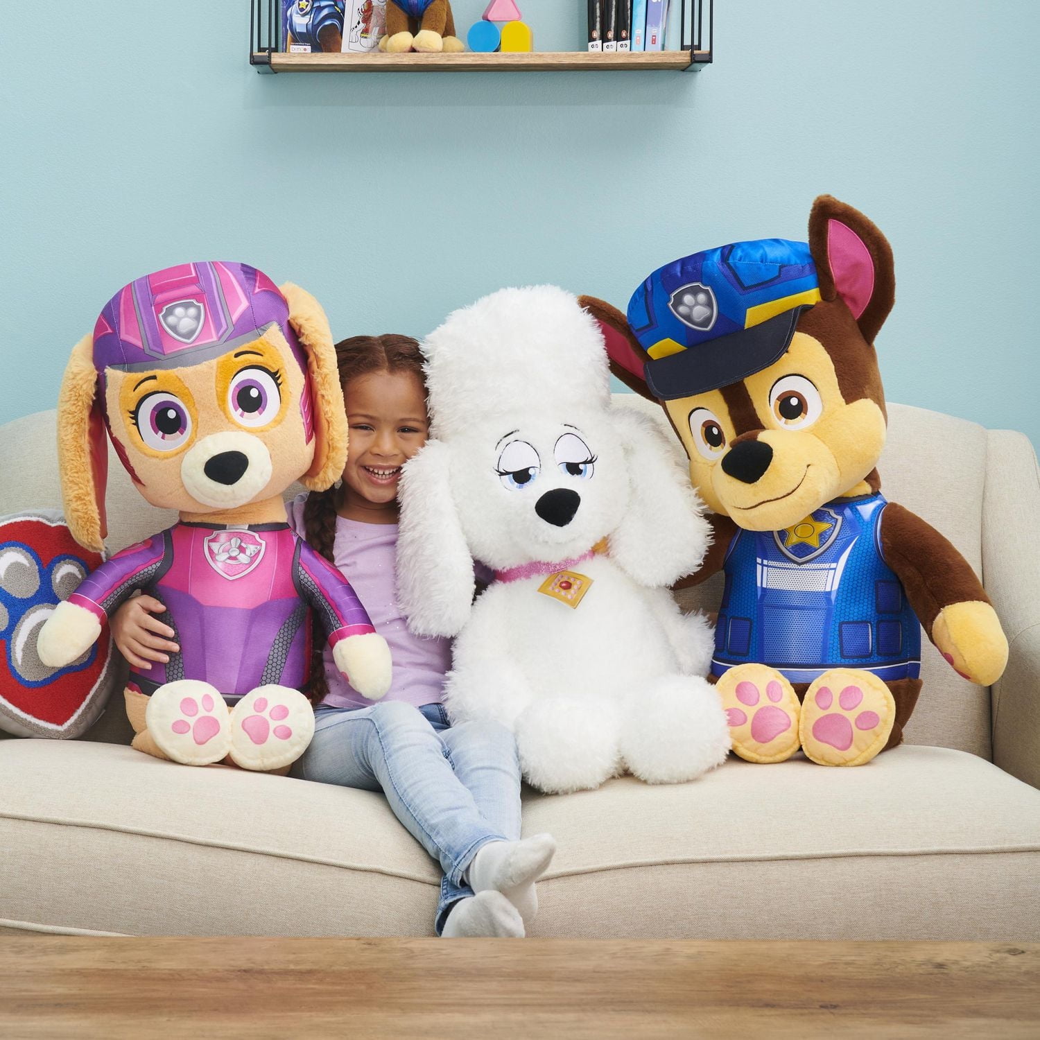 PAW Patrol, Movie Chase Jumbo Stuffed Animal Plush Toy, 29-inch, Kids Toys for Ages 3 and up