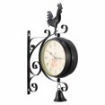 thumbnail image 4 of Reloj De Jardín Retro, Reloj De Pared De Doble Cara, Reloj Silencioso De Hierro Forjado Para Sala De Estar, Dormitorio, Jardín Vogacara HA023143-00, 4 of 5