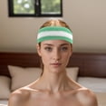 thumbnail image 6 of Unique Bargains 3Pcs Headband with Wristband Sweat Headband Light Green White, 6 of 6