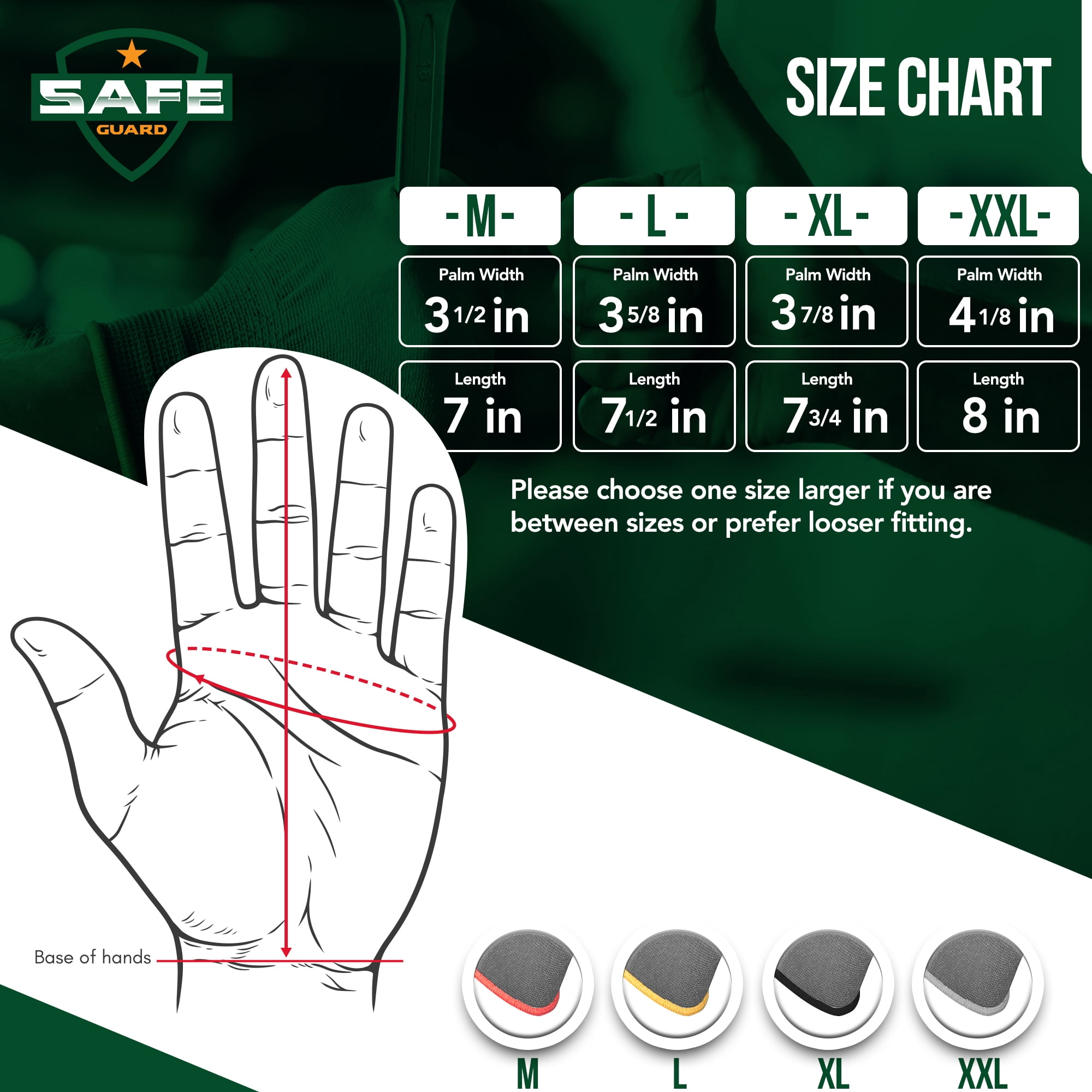 Safe Guard Nitrile Coated Nylon Work Gloves
