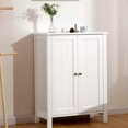 thumbnail image 2 of Bathroom Storage Cabinet with Double Doors, SYNGAR Wooden Floor Side Cabinet, Free-Standing Organizer with Adjustable Shelves, Modern Home Furniture, 23.62 x 11.81 x 31.5 inch(White), D5350, 2 of 8