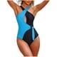 thumbnail image 1 of Trajes de Baño de Cuello Alto para las Mujeres, Correa de Bloqueo de Color de Moda, con Cojín de Pecho Traje de Baño sin Espalda, 1 of 3