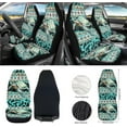 thumbnail image 2 of Yuyamidu Aztec Car Seat Cover Set of 12 Sea Turtle Auto Bucket Seat Covers Steering Wheel Cover Seat Belt Pad Armrest Cover Garbage Bin Air Vent Pocket Rearview Mirror Cover Coasters Keychain, 2 of 7