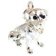 thumbnail image 1 of Sterling Silver 30" 1.2mm Box Chain 3D Pit Bull Bulldog Engravable Collar Pendant Necklace, 1 of 2