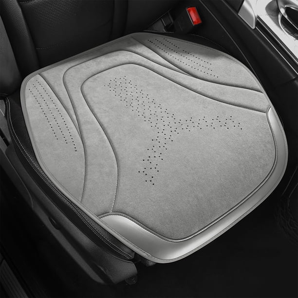 Cojín para asiento de coche, funda de cojín para asiento de coche, cojín de terciopelo de cuero transpirable, paquete de medio