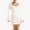 White, variant on Women's Fall Mini Dress Long Sleeve Scoop Neck Solid Color Knit Dress Short Pleated Dress