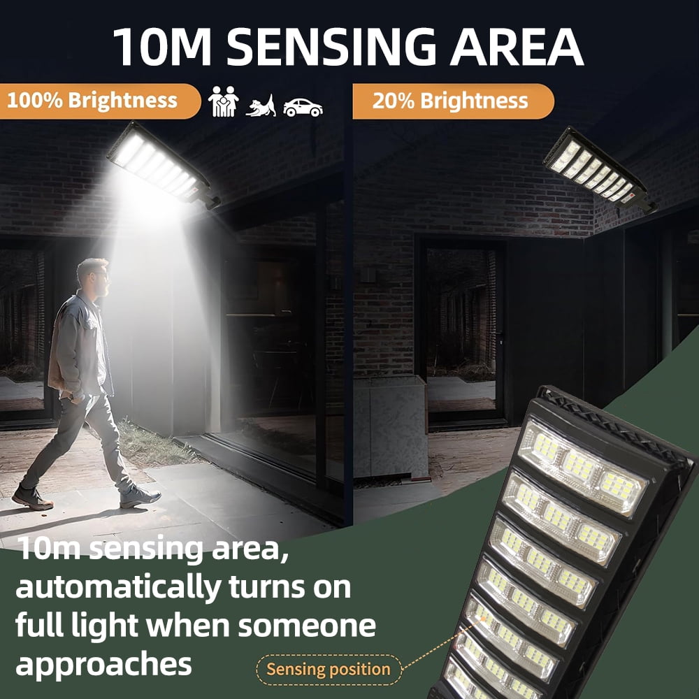 80000LM Solar Street Lights Outdoor, Solar Street Lights Dusk to Dawn, Motion Sensor Solar Flood Security Lights Waterproof, Outdoor Solar Lights for Patio Garage Courtyard