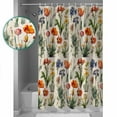 thumbnail image 3 of Garden Watercolor Blossom Flower Shower Curtain for Bathroom, Floral with Botanical Leaves Waterproof Shower Curtains Washable Quick Dry with Hooks Bathtub Curtains 36x72 IN, 3 of 7